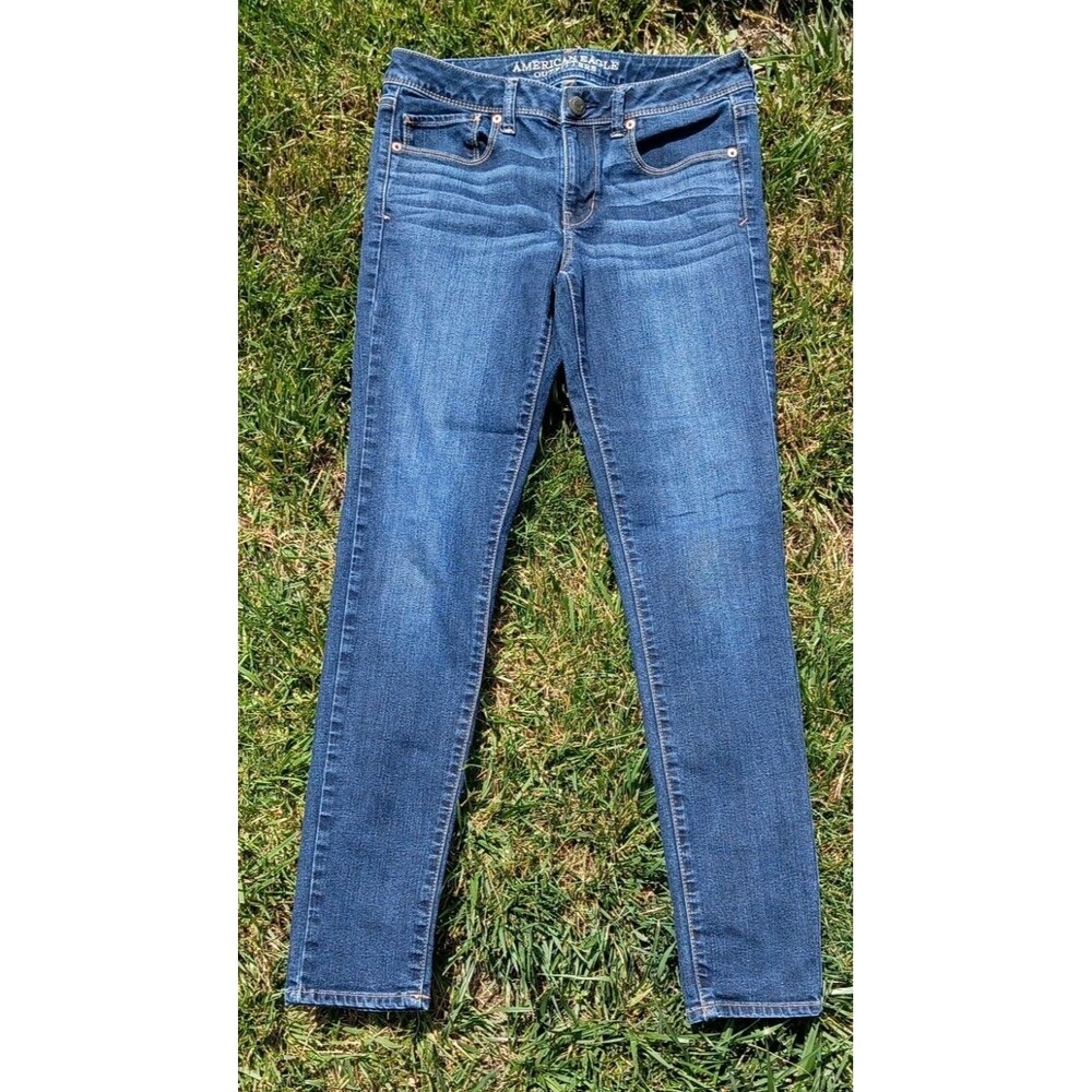 American Eagle Super Skinny Jeans Women's Size 8 Long Dark Wash Stretch Denim